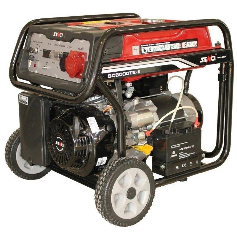Generator de curent SENCI SC8000TE TOP putere maxima 7 kW/400V 4 kW/230V pornire electrica si roti